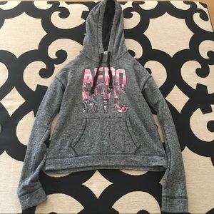 Grey and pink NYC Aeropostale sweater
